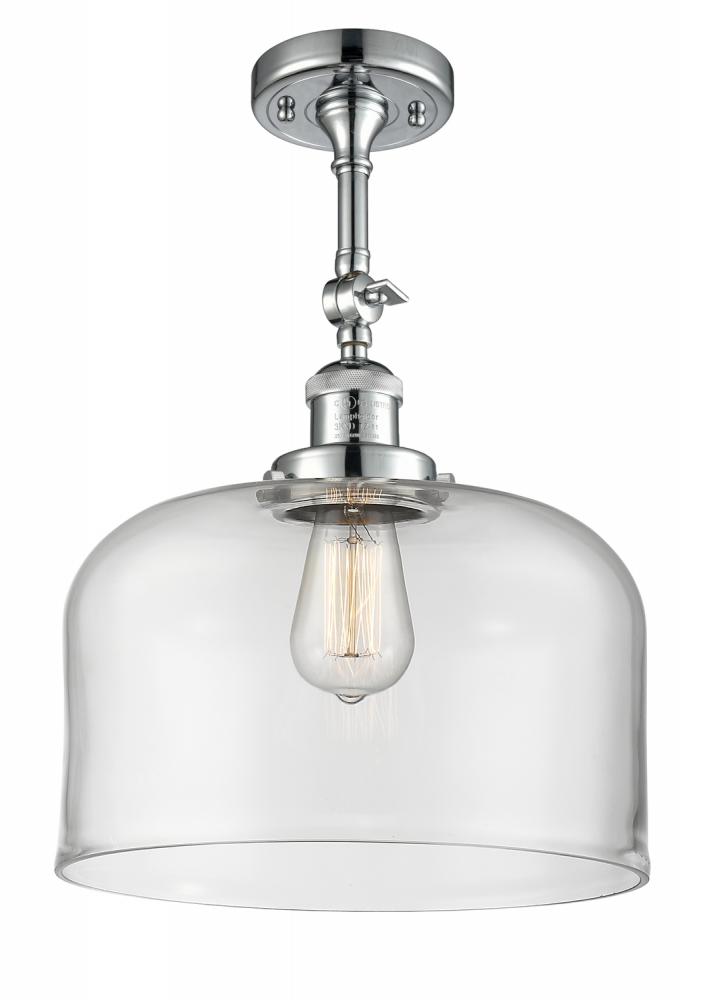 Bell - 1 Light - 12 inch - Polished Chrome - Semi-Flush Mount