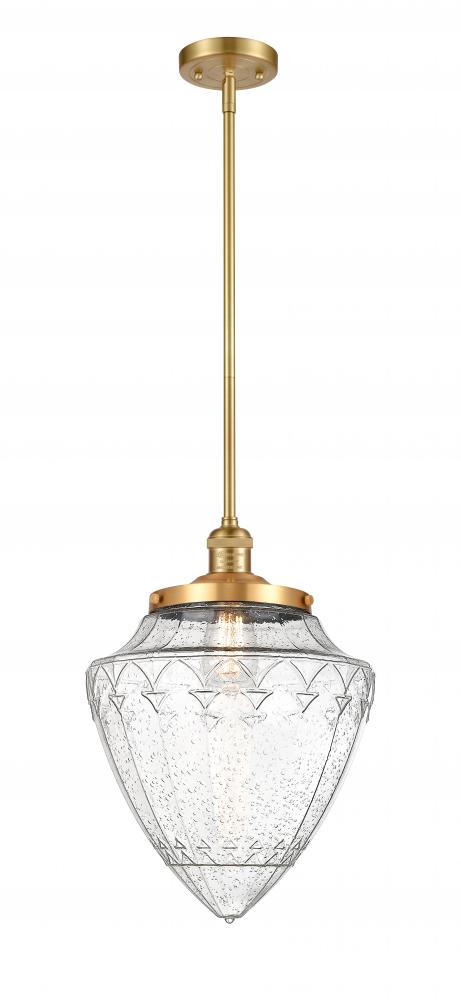 Bullet - 1 Light - 12 inch - Satin Gold - Stem Hung - Mini Pendant