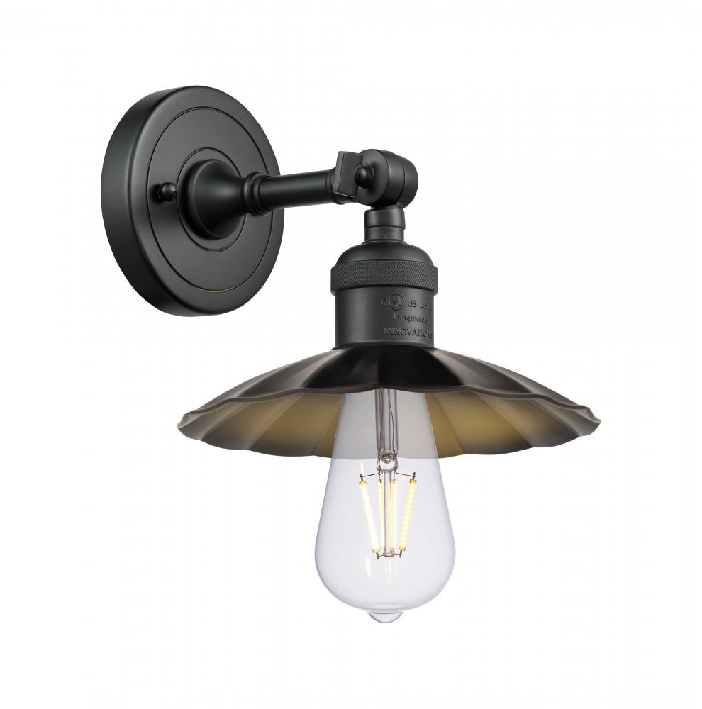 Scallop - 1 Light - 8 inch - Matte Black - Sconce