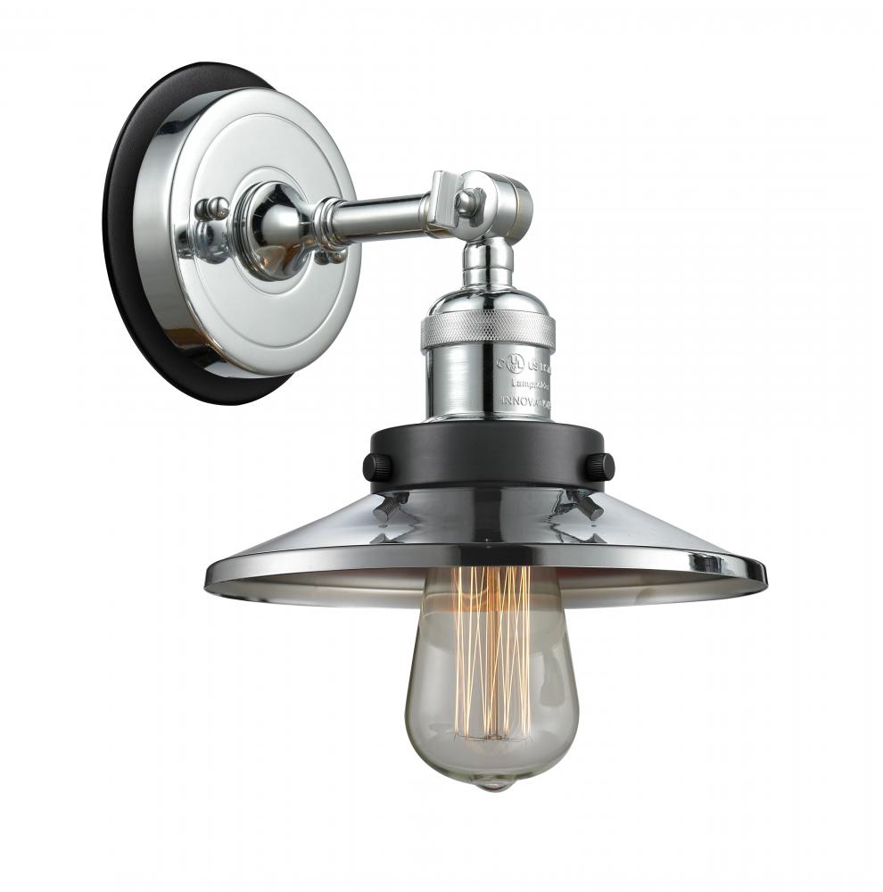 Railroad - 1 Light - 8 inch - Polished Chrome - Sconce