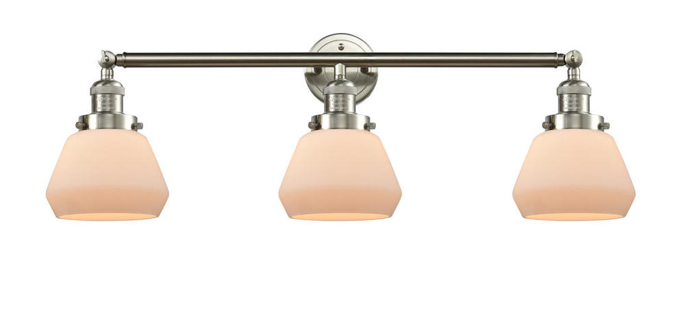 Fulton - 3 Light - 30 inch - Brushed Satin Nickel - Bath Vanity Light