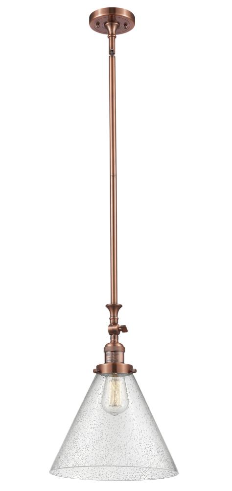 Cone - 1 Light - 12 inch - Antique Copper - Stem Hung - Mini Pendant