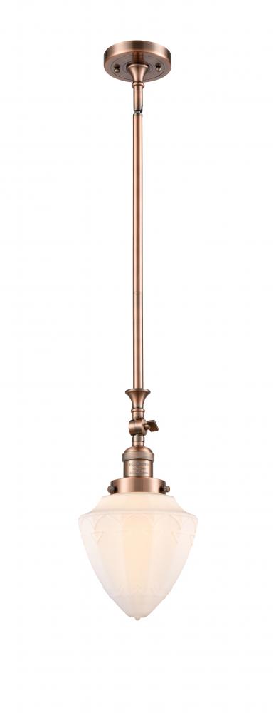 Bullet - 1 Light - 7 inch - Antique Copper - Stem Hung - Mini Pendant