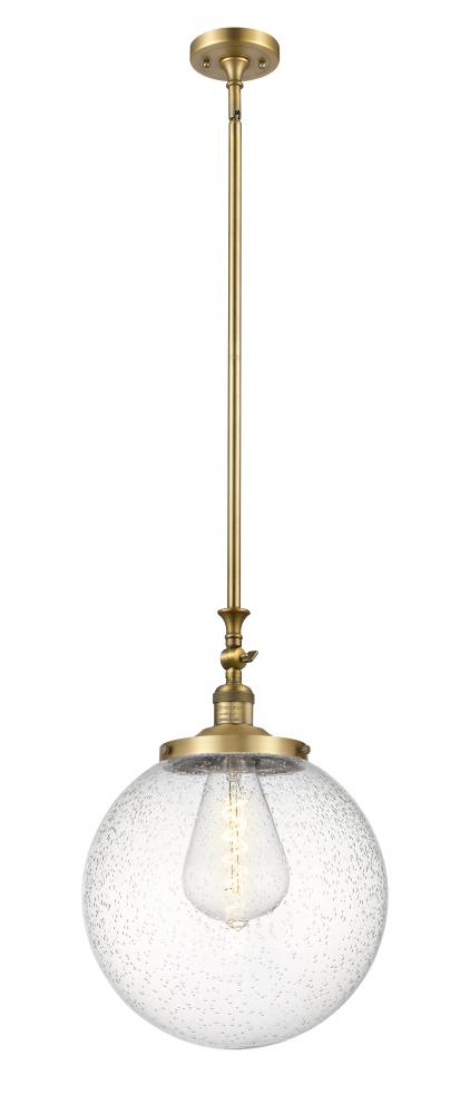 Beacon - 1 Light - 12 inch - Brushed Brass - Stem Hung - Mini Pendant