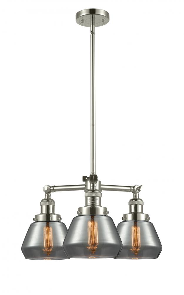 Fulton - 3 Light - 22 inch - Polished Nickel - Stem Hung - Chandelier