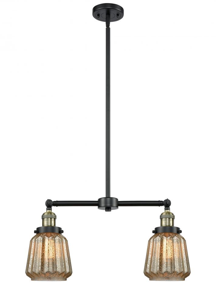 Chatham - 2 Light - 21 inch - Black Antique Brass - Stem Hung - Island Light