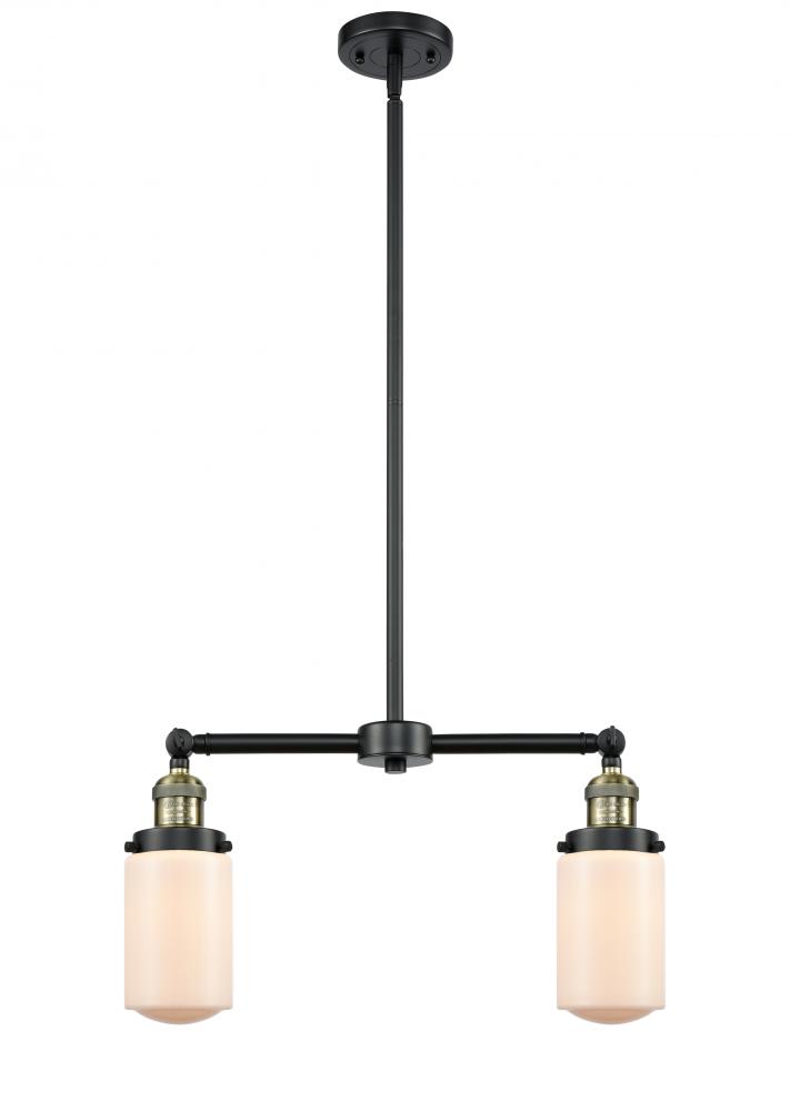 Dover - 2 Light - 21 inch - Black Antique Brass - Stem Hung - Island Light