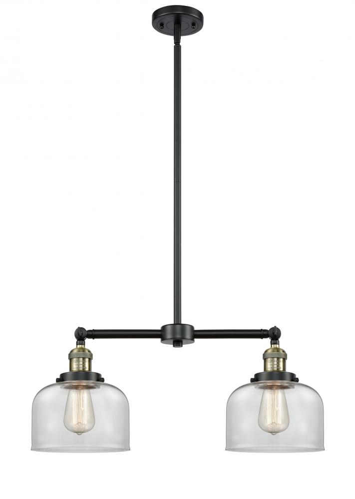 Bell - 2 Light - 21 inch - Black Antique Brass - Stem Hung - Island Light