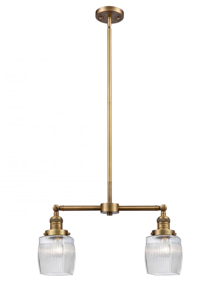 Colton - 2 Light - 22 inch - Brushed Brass - Stem Hung - Island Light