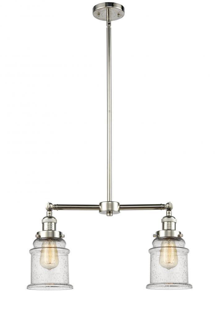 Canton - 2 Light - 21 inch - Polished Nickel - Stem Hung - Island Light