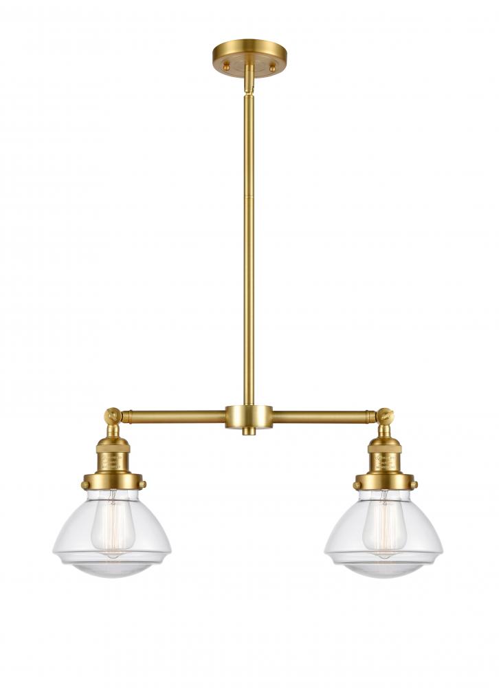 Olean - 2 Light - 22 inch - Satin Gold - Stem Hung - Island Light