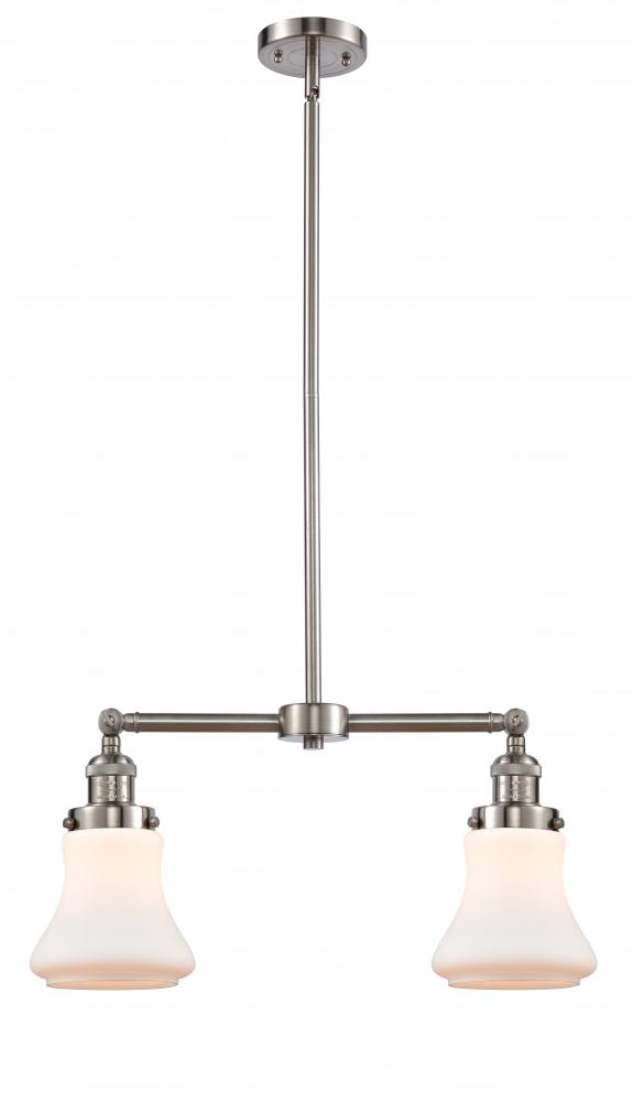 Bellmont - 2 Light - 21 inch - Brushed Satin Nickel - Stem Hung - Island Light