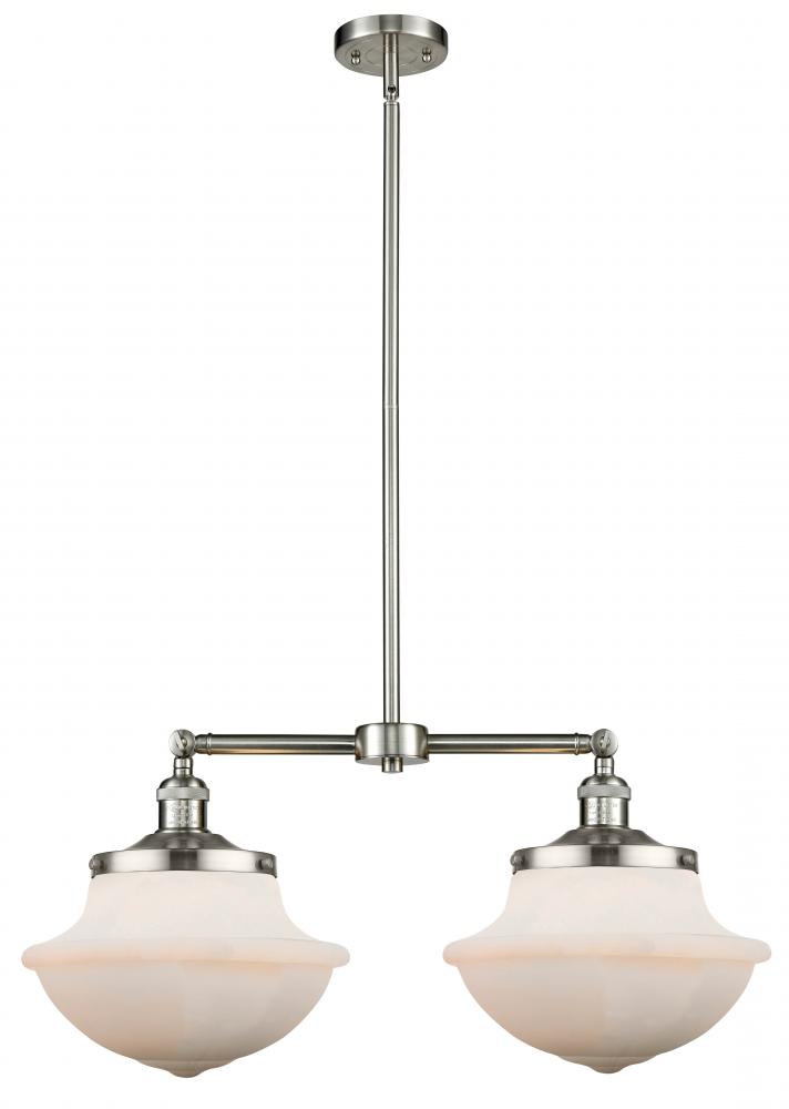 Oxford - 2 Light - 25 inch - Brushed Satin Nickel - Stem Hung - Island Light