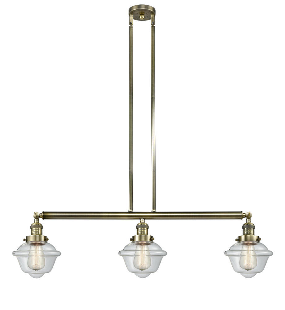 Oxford - 3 Light - 40 inch - Antique Brass - Stem Hung - Island Light