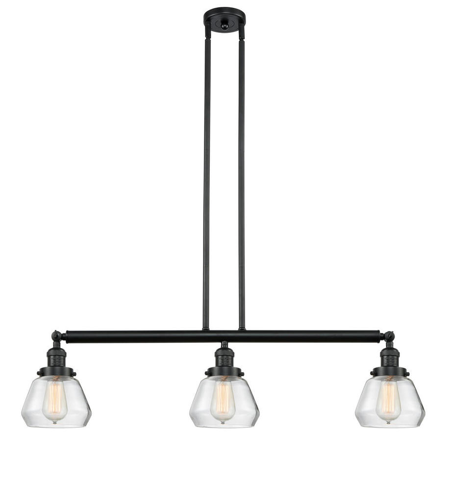 Fulton - 3 Light - 39 inch - Matte Black - Stem Hung - Island Light