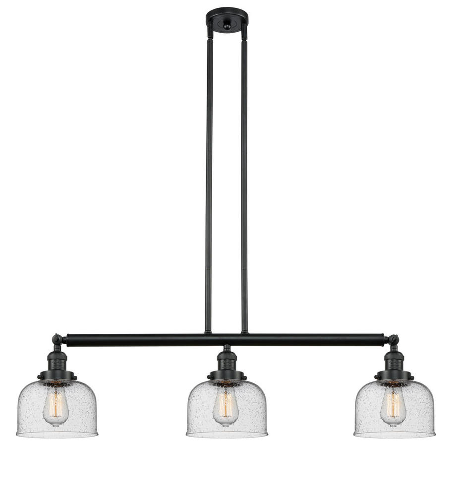 Bell - 3 Light - 41 inch - Matte Black - Stem Hung - Island Light