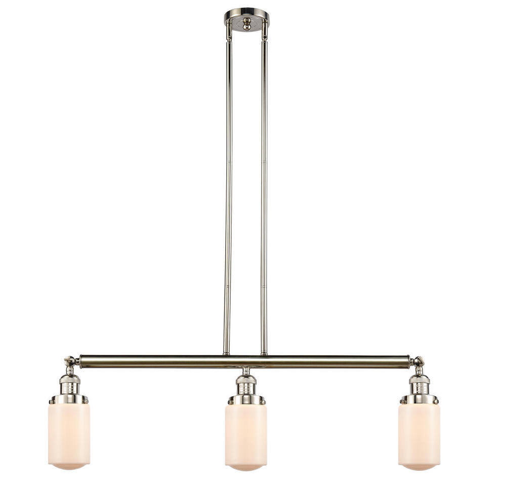 Dover - 3 Light - 37 inch - Polished Nickel - Stem Hung - Island Light