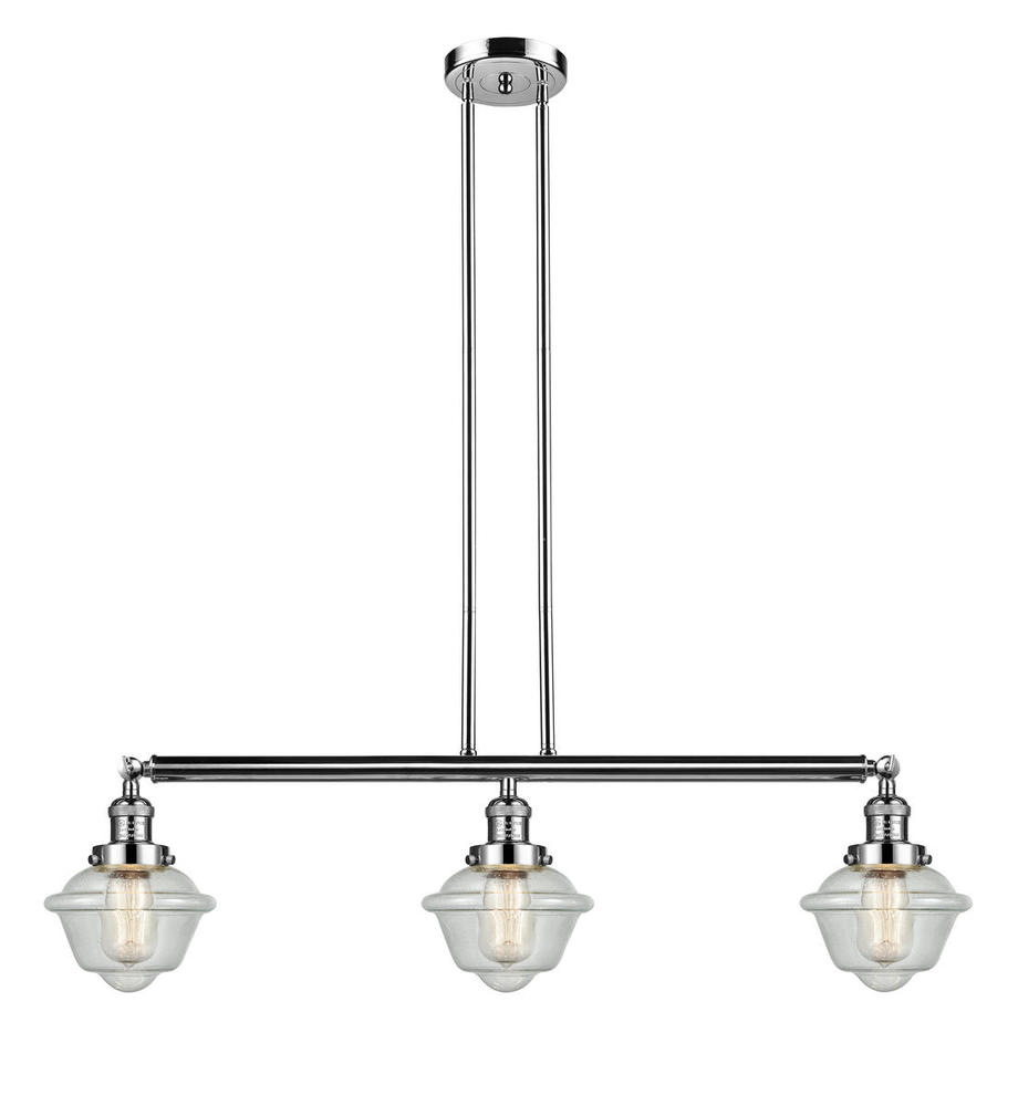 Oxford - 3 Light - 40 inch - Polished Nickel - Stem Hung - Island Light