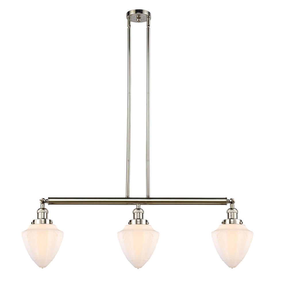 Bullet - 3 Light - 38 inch - Polished Nickel - Stem Hung - Island Light