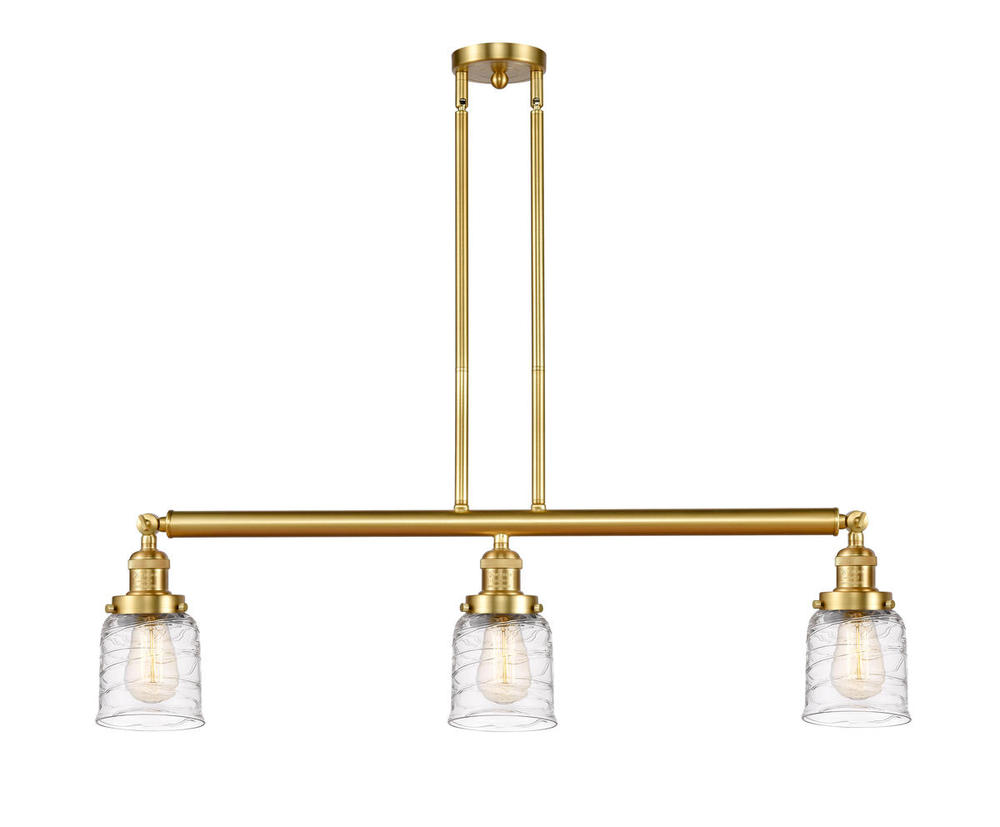 Bell - 3 Light - 38 inch - Satin Gold - Stem Hung - Island Light