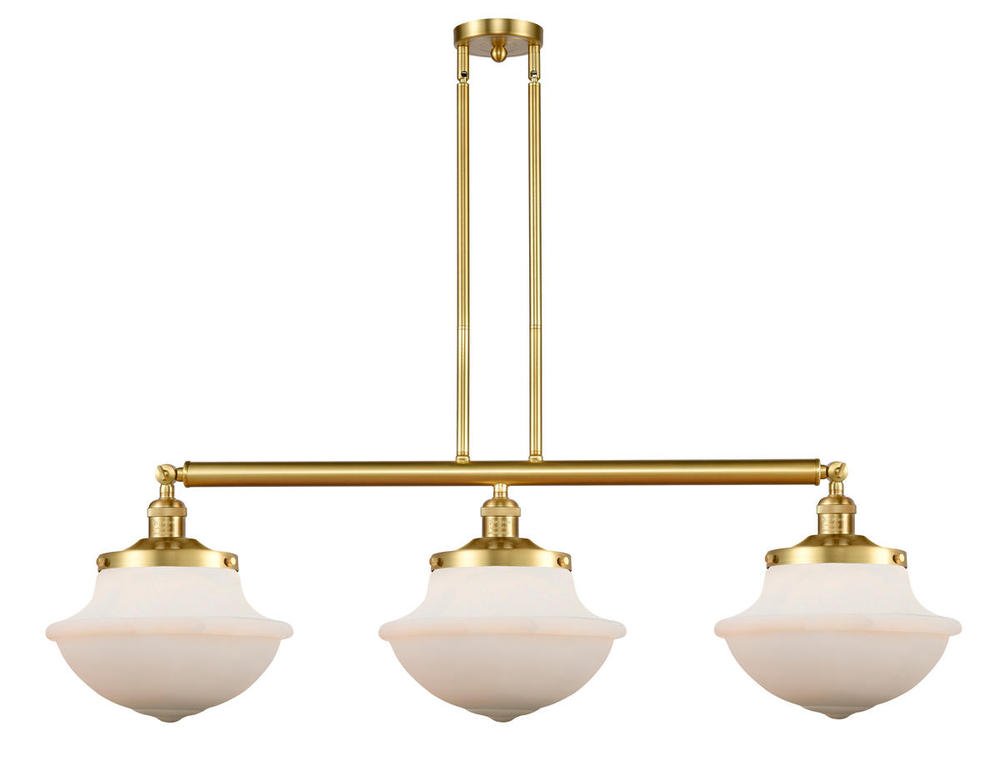 Oxford - 3 Light - 42 inch - Satin Gold - Stem Hung - Island Light