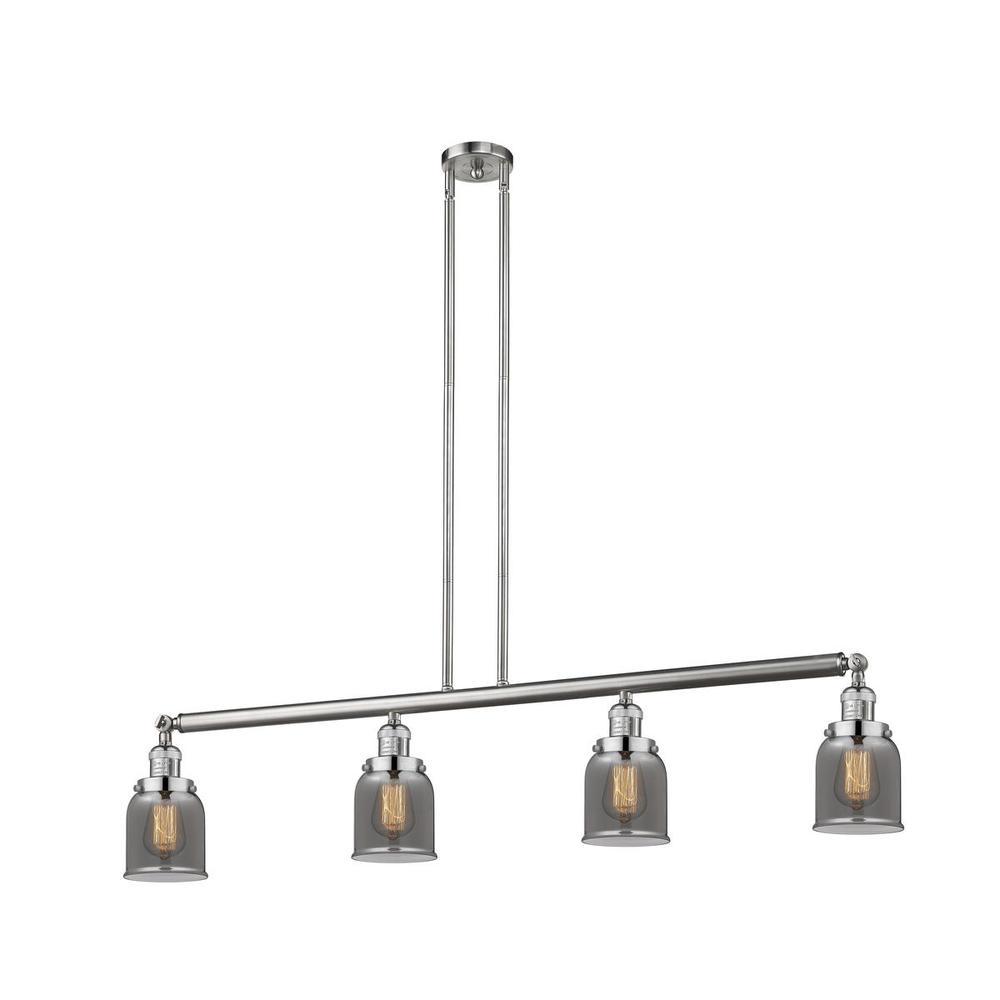 Bell - 4 Light - 50 inch - Brushed Satin Nickel - Stem Hung - Island Light