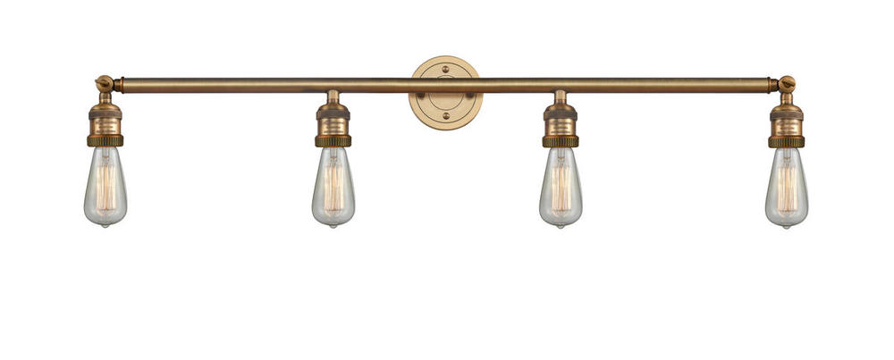 Bare Bulb - 4 Light - 42 inch - Brushed Brass - Bath Vanity Light