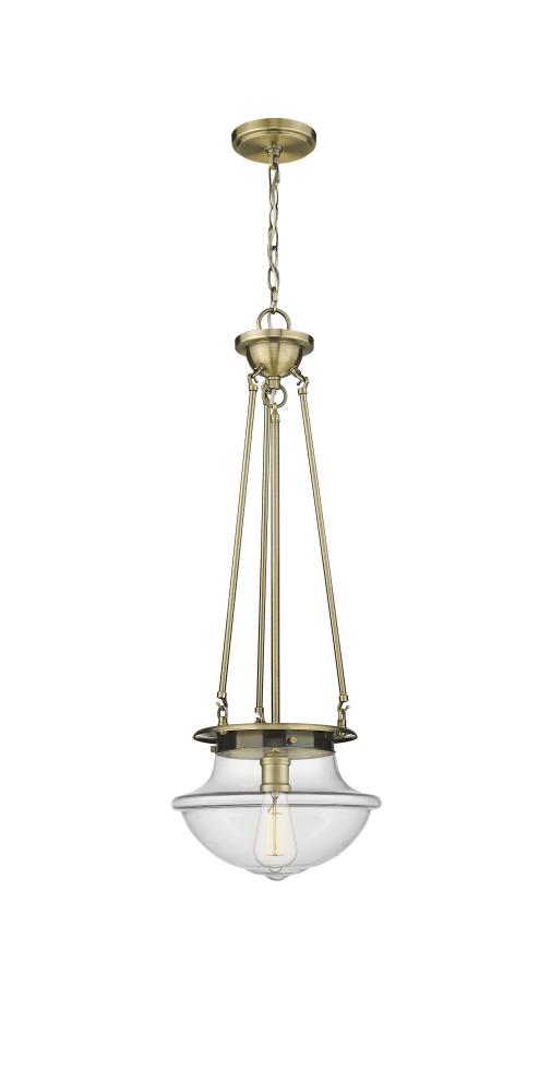 Oxford - 1 Light - 12 inch - Antique Brass - Pendant