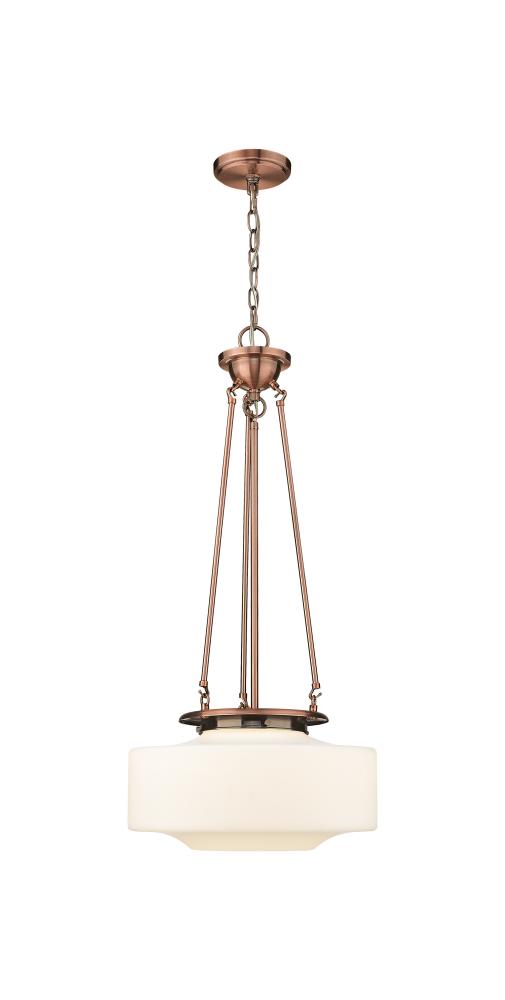 Oxford - 1 Light - 12 inch - Antique Copper - Pendant