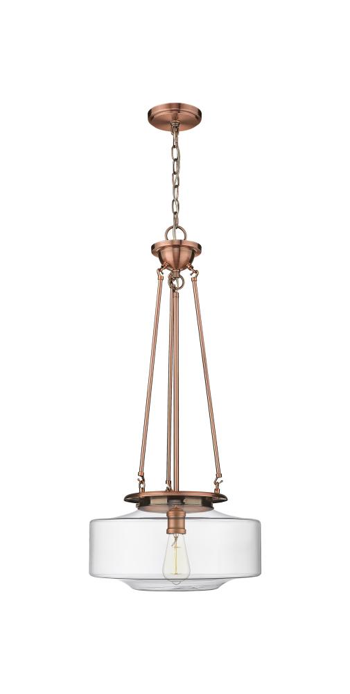 Bridgeton - 1 Light - 16 inch - Antique Copper - Chain Hung - Pendant