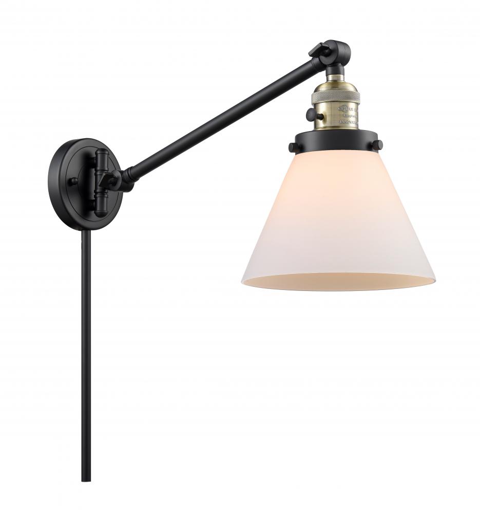 Cone - 1 Light - 8 inch - Black Antique Brass - Swing Arm