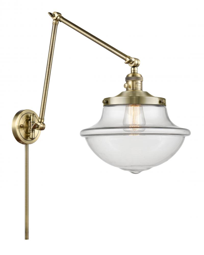 Oxford - 1 Light - 12 inch - Antique Brass - Swing Arm