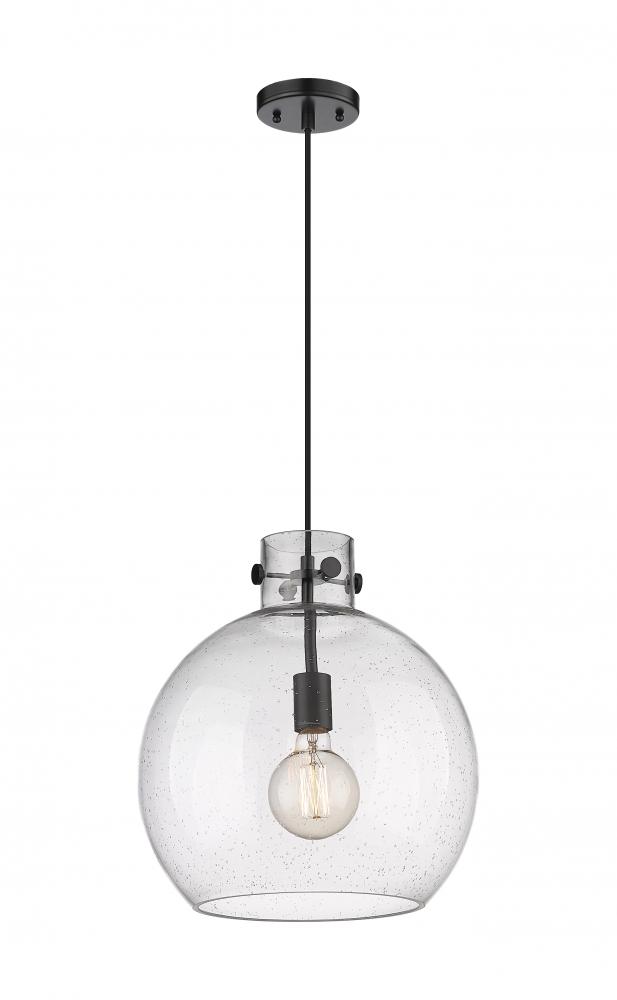 Newton Sphere - 1 Light - 14 inch - Matte Black - Cord hung - Pendant