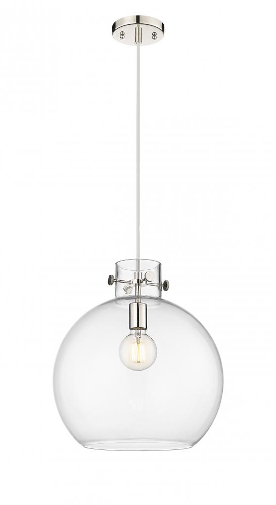 Newton Sphere - 1 Light - 14 inch - Polished Nickel - Cord hung - Pendant