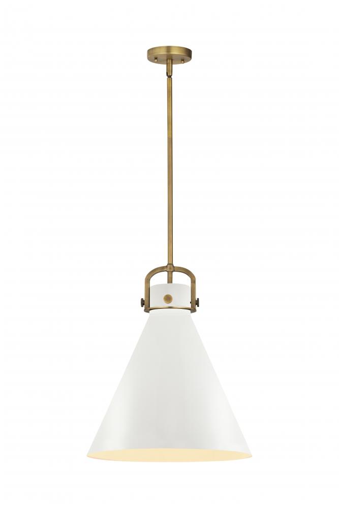 Newton Cone - 1 Light - 16 inch - Brushed Brass - Pendant