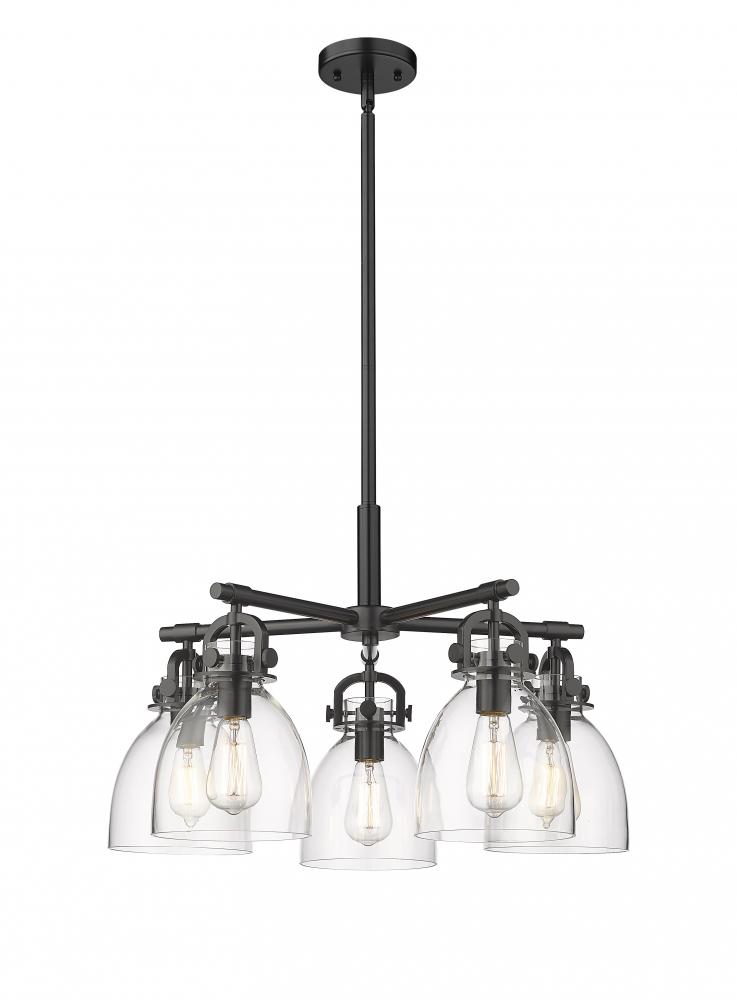 Newton Bell - 5 Light - 26 inch - Matte Black - Chandelier