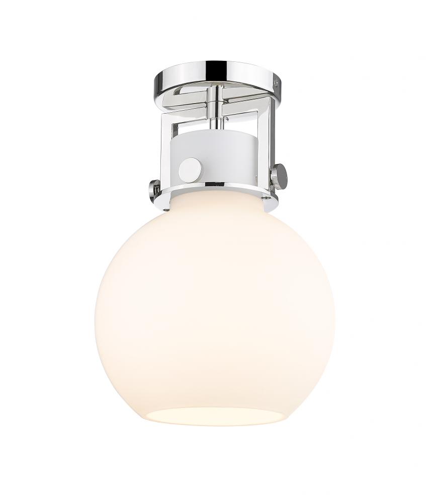 Newton Sphere - 1 Light - 8 inch - Polished Nickel - Flush Mount