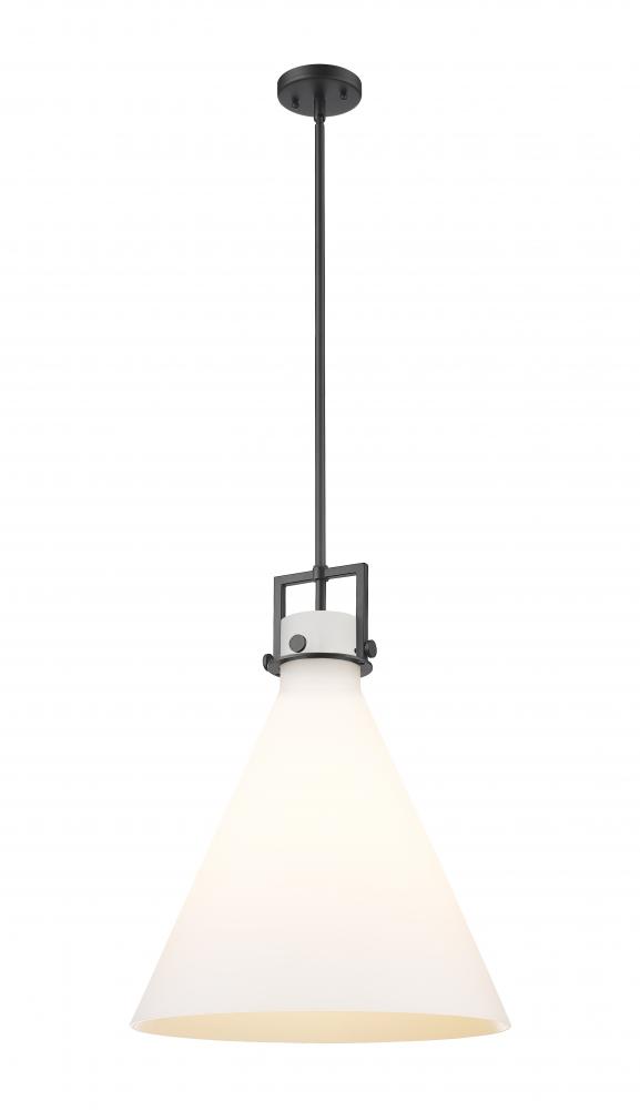 Newton Cone - 1 Light - 18 inch - Matte Black - Cord hung - Pendant