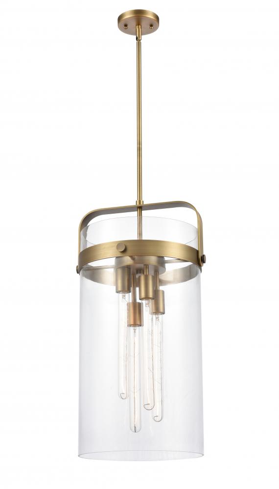 Pilaster - 4 Light - 12 inch - Brushed Brass - Pendant