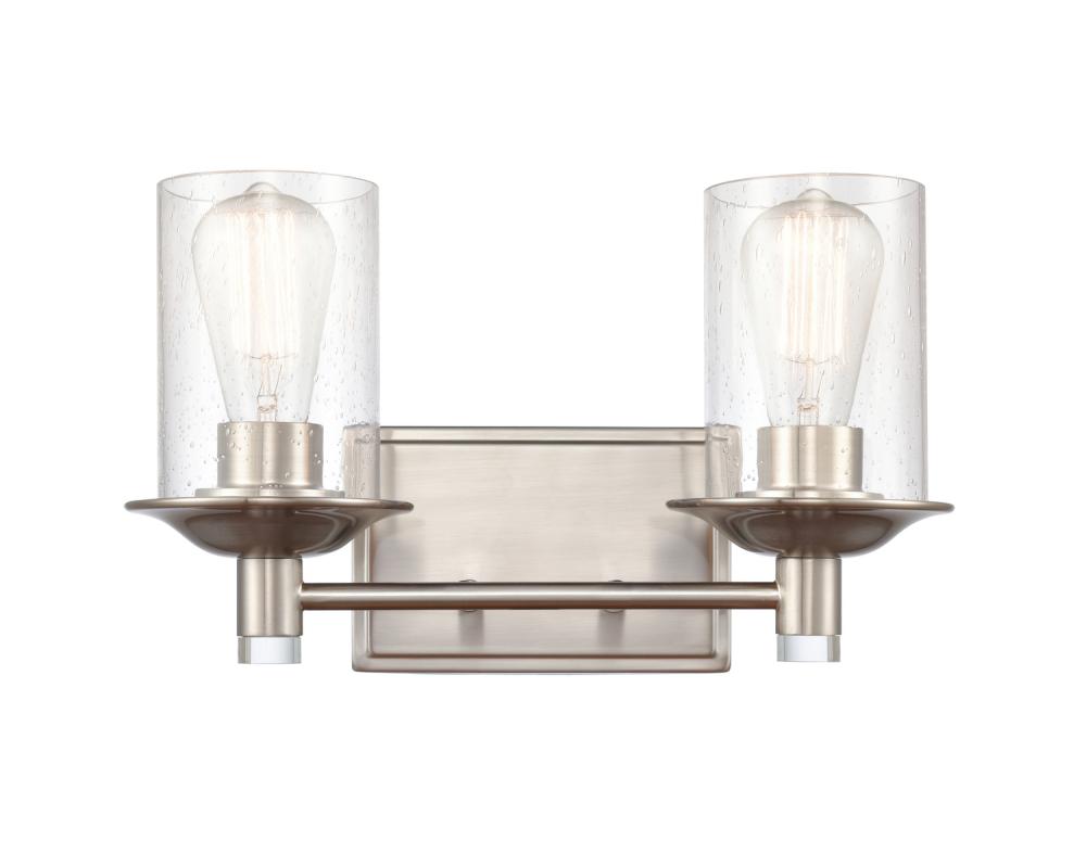 Manhattan - 2 Light - 15 inch - Satin Nickel - Bath Vanity Light