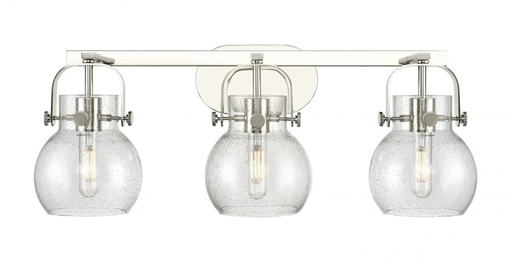 Pilaster II Sphere - 3 Light - 27 inch - Polished Nickel - Bath Vanity Light