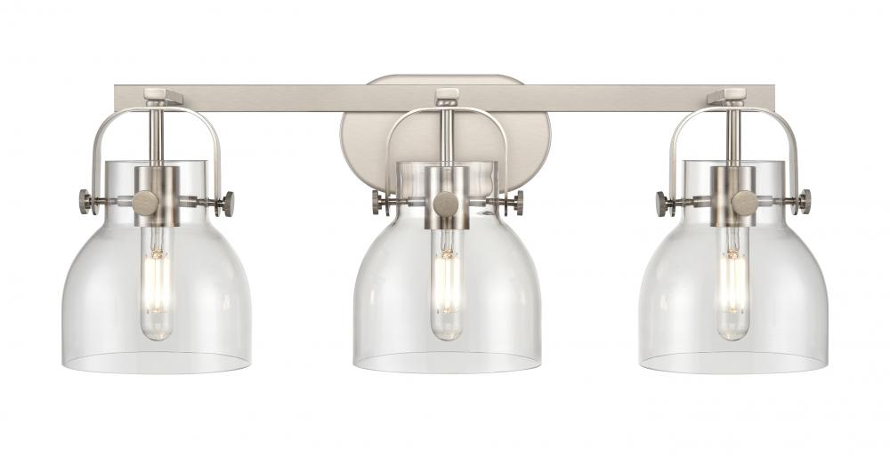 Pilaster II Bell - 3 Light - 27 inch - Satin Nickel - Bath Vanity Light