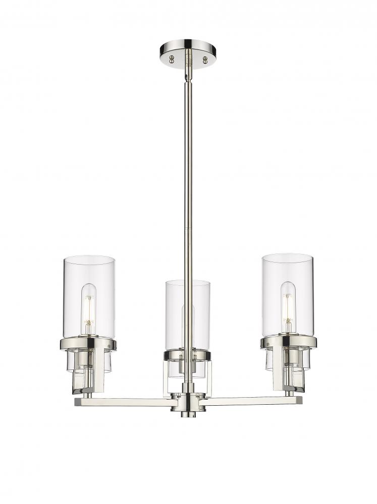 Utopia - 3 Light - 22 inch - Polished Nickel - Pendant