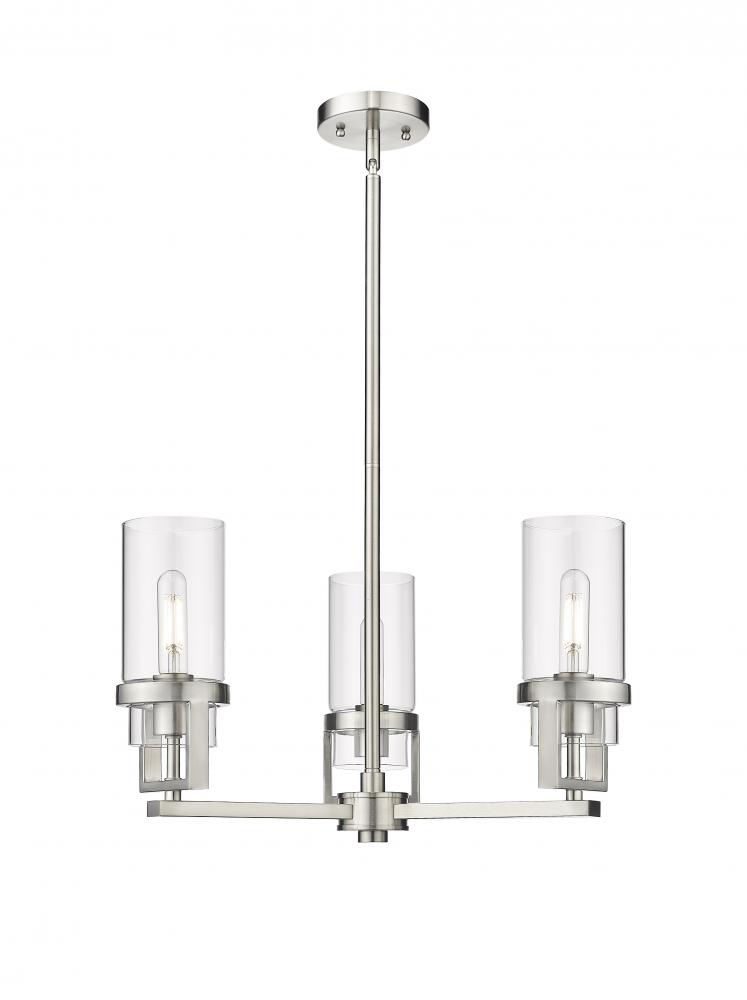 Utopia - 3 Light - 22 inch - Satin Nickel - Pendant