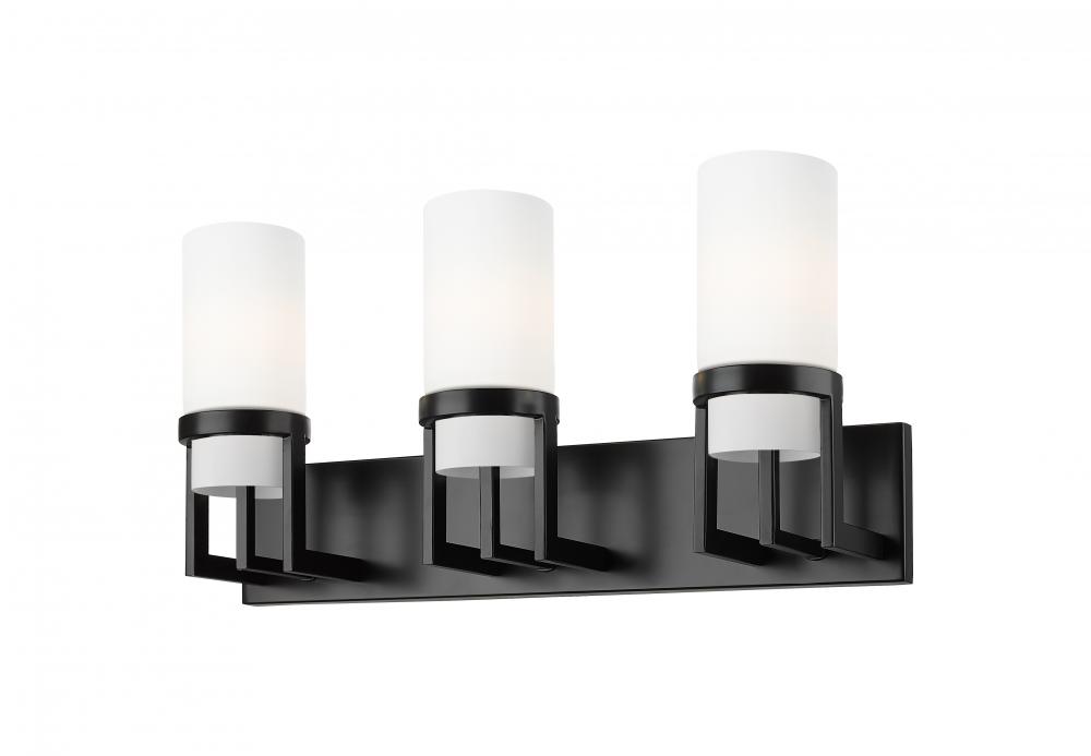 Utopia - 3 Light - 5 inch - Matte Black - Bath Vanity Light