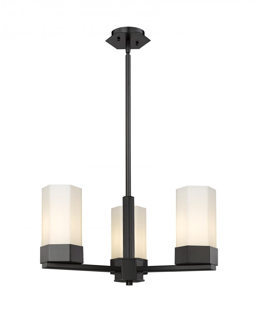 Claverack - 3 Light - 22 inch - Matte Black - Pendant