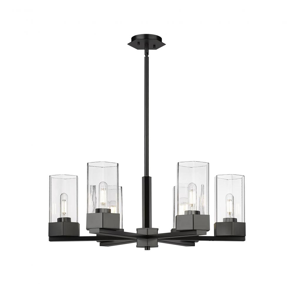 Claverack - 6 Light - 28 inch - Matte Black - Chandelier