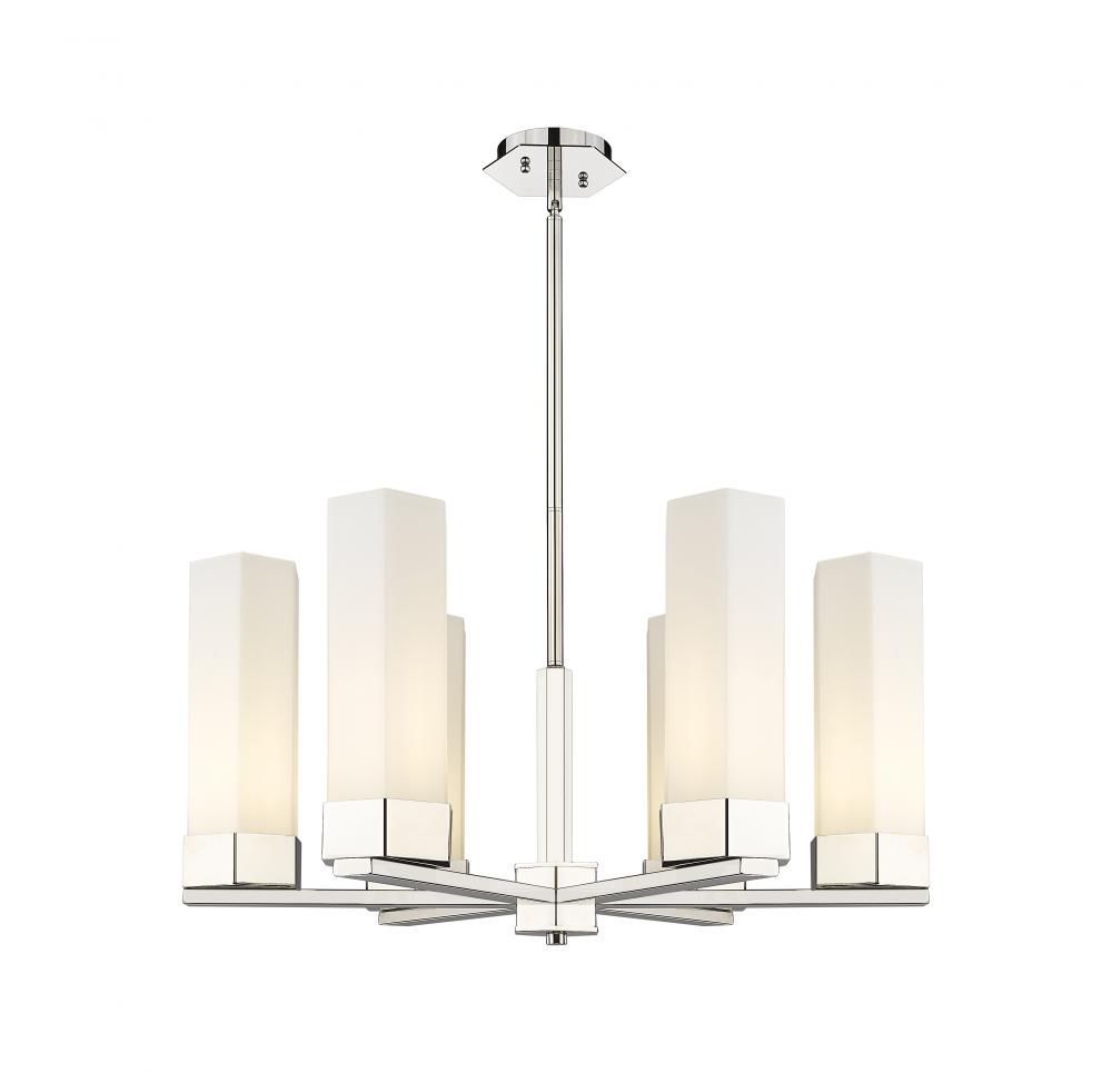 Claverack - 6 Light - 28 inch - Polished Nickel - Chandelier