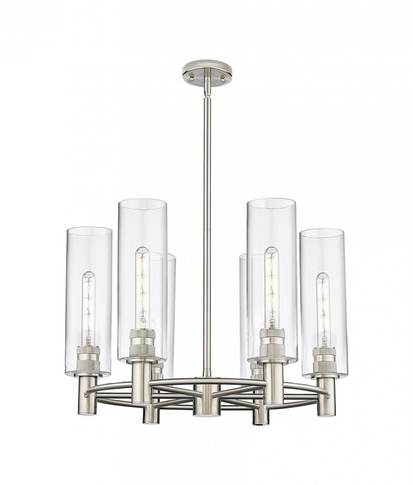 Crown Point - 6 Light - 24 inch - Satin Nickel - Chandelier