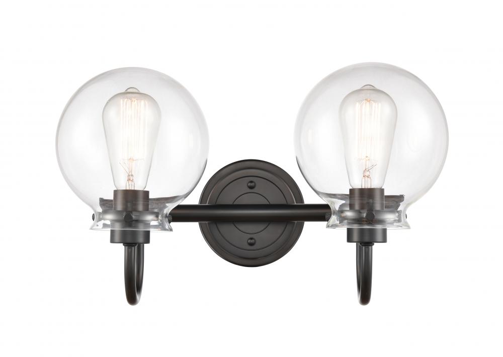 Olivia - 2 Light - 17 inch - Matte Black - Bath Vanity Light